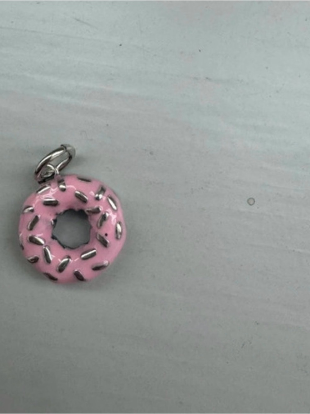 James Avery Pink glazed donut enamel charm silver